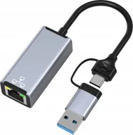 Huby USB - HUB USB Bounn Adapter USB/TYPE C Ethernet 1000Mbps - miniaturka - grafika 1
