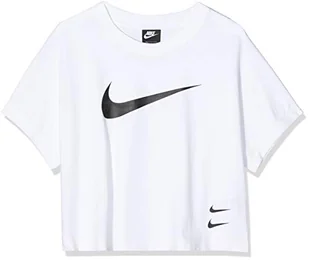Nike T-shirt damski W Nsw Swsh Top Ss biały biały/czarny X-S - Koszulki i topy damskie - miniaturka - grafika 1