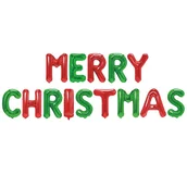 Balony i akcesoria - BALONY FOLIOWE 40CM NAPIS MERRY CHRISTMAS 14EL - miniaturka - grafika 1