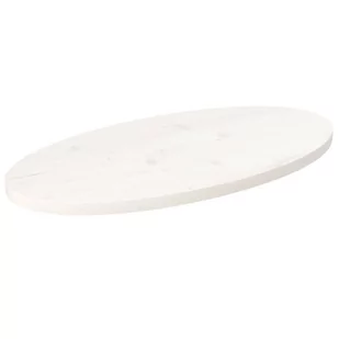 vidaXL Blat stołu, biały, 70x35x2,5 cm, lite drewno sosnowe, owalny - Meble modułowe i akcesoria - miniaturka - grafika 1