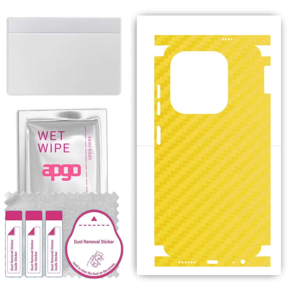 Folia naklejka skórka strukturalna na TYŁ+BOKI do Tecno Pop 8 - Carbon Żółty - apgo SKINS