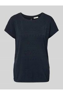 T-shirt o luźnym kroju z ażurowej dzianiny - Tom Tailor - Koszulki i topy damskie - miniaturka - grafika 1