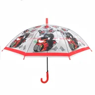 Parasole - Parasolka Dziecięca Duża, Przezroczysta, Automatyczna Z Gwizdkiem, Motocykle - miniaturka - grafika 1