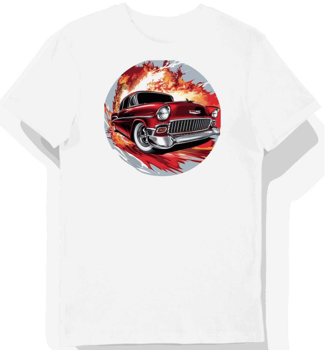 Koszulka męska biała Elegancki Klasyk Samochodowy XL