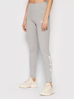 Spodnie sportowe damskie - Adidas Legginsy Loungewear Essentials Logo GL0638 Szary Slim Fit - grafika 1