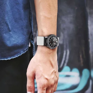 Pasek elastyczny Uniwersalny nylonowy Alogy Nylon opaska do zegarka Smartwatcha 22mm Biały - Akcesoria do smartwatchy - miniaturka - grafika 10