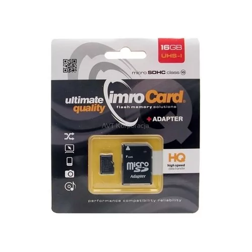 IMRO MicroSD 16GB 10 UHS-I + adapter (KOM000558)