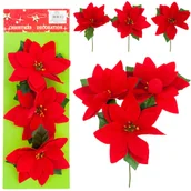 Bombki - Gwiazda Betlejemska Na Piku Czerwona 3szt Ozdoba - miniaturka - grafika 1