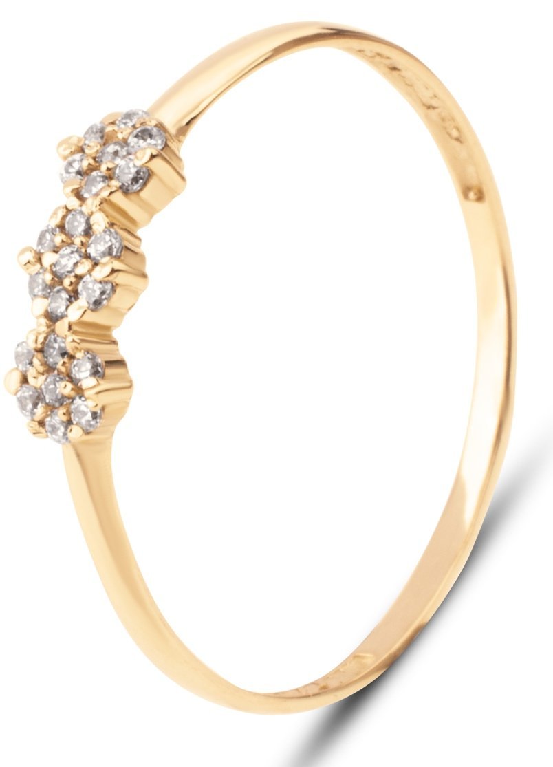 PIĘKNY DELIKATNY ZŁOTY PIERŚCIONEK Z BIAŁYMI KAMIENIAMI ROSALIA 8KT 333