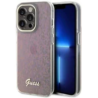 Etui i futerały do telefonów - Guess GUHCP15LHDECMP iPhone 15 Pro 6.1" różowy/pink hardcase IML Faceted Mirror Disco Iridescent - miniaturka - grafika 1