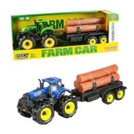 Samochody i pojazdy dla dzieci - Traktor rolniczy z przyczepą z drewnem - miniaturka - grafika 1