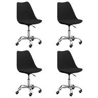 Krzesła - vidaXL Lumarko Krzesła stołowe, 4 szt., czarne, sztuczna skóra! 3068568 - miniaturka - grafika 1