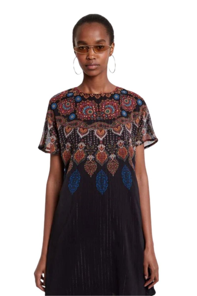 Sukienka damska Desigual Mexican czarna krótka elegancka -S