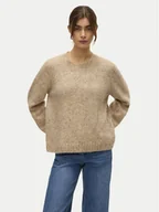 Swetry damskie - Vero Moda Sweter Ingrid 10331365 Beżowy Regular Fit - miniaturka - grafika 1