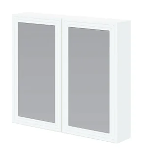Białe dwudrzwiowa szafka łazienkowa z lustrem P8-H51 - Szafki łazienkowe - miniaturka - grafika 1