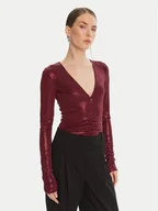 Body - Patrizia Pepe Body 8M1735 J276 Bordowy Regular Fit - miniaturka - grafika 1