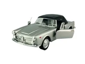 Samochody i pojazdy dla dzieci - Welly Old Timer 1960 Alfa Romeo Spider 2600 Srebrny Z Dachem 1:34 Samochód Nowy Metalowy Model - miniaturka - grafika 1