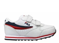 Buty dla dziewczynek - Buty dziecięce Fila 101108098F ORBIT VELCRO INF Białe - miniaturka - grafika 1