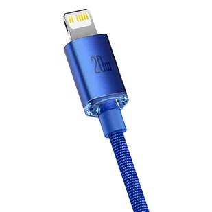 Baseus Crystal Shine Series kabel przewód USB do szybkiego ładowania i transferu danych USB Typ C - Lightning 20W 2m niebieski (CAJY000303) - Kable USB - miniaturka - grafika 3