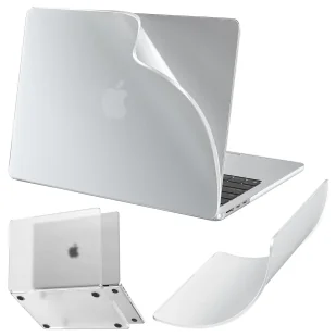 Etui do Apple Macbook Air 13.6 - M2/M3 2022/2023/2024/2025 Alogy AirGuard™ Elastyczna obudowa Matowa Przezroczysty Biały - Torby na laptopy - miniaturka - grafika 1