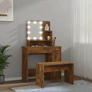 Lumarko Zestaw z toaletką i oświetleniem LED, przydymiony dąb - Toaletki - miniaturka - grafika 5