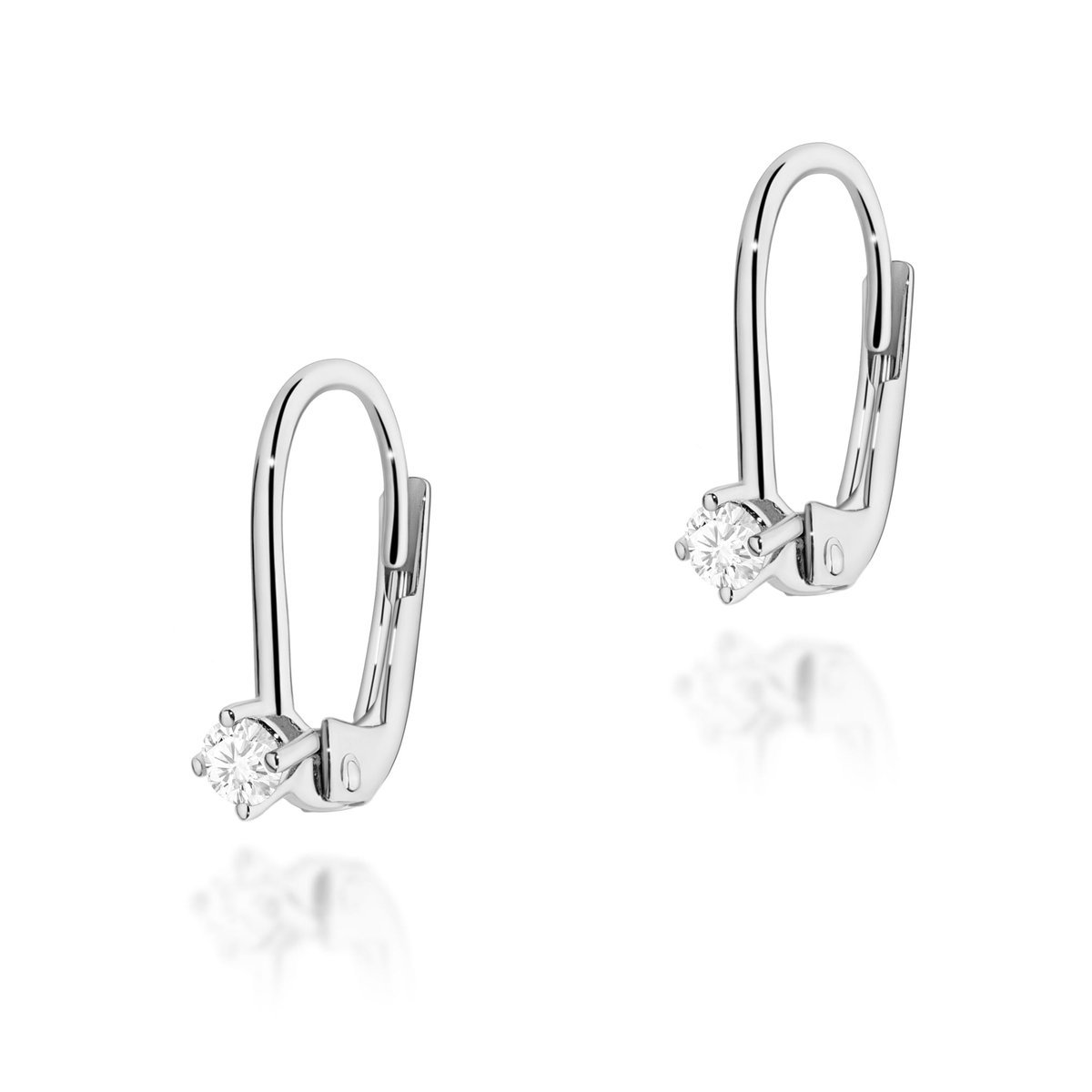 Złote kolczyki Diament 2 x 0,10ct białe złoto pr. 585