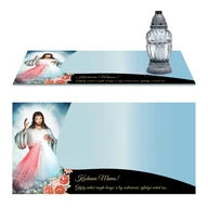 Lampiony i znicze - SZKLANA PODSTAWKA POD ZNICZE Z LUSTRA 11 WZORÓW Z DEDYKACJĄ 60x30cm 773d - miniaturka - grafika 1