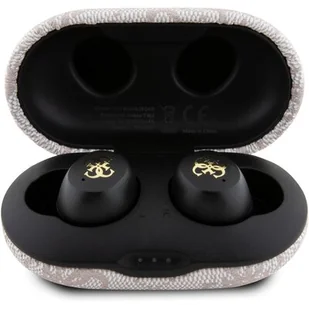 Guess słuchawki Bluetooth GUTWSP4EGP TWS + stacja dokująca ENC różowy/pink 4G Metal - Słuchawki - miniaturka - grafika 1