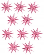Balony i akcesoria - Balon Foliowy Różowa Gwiazda 3D Duża ok 55 cm 10 sztuk - miniaturka - grafika 1