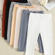 Spodnie i spodenki dla dziewczynek - TEMU 7 szt. Zestaw Spodni Zimowych – Miękkie Legginsy z Falbanką i Elastycznym Pasem, 7 Kolorów (Czarny, Ciemny Szary, Burgund, Beż, Szary, Biały, - miniaturka - grafika 1