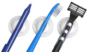 Schneider Klick-Fix Uniwersalny uchwyt (samoprzylepny uchwyt na szczoteczki do zębów, golarki, kabel, długopisy i wiele innych, zestaw 5 sztuk, biały - Długopisy - miniaturka - grafika 1