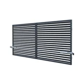 Ogrodzenia - Polargos Brama Bryza 2-skrzydłowa z napędem antracyt 400 x 150 cm - miniaturka - grafika 1