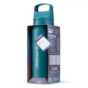 LifeStraw Go 2.0 Turkusowa stalowa butelka filtrująca 1L z dodatkowymi wkładami - Butelki filtrujące - miniaturka - grafika 4