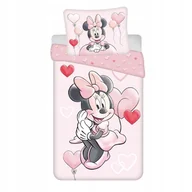 Pościel dla dzieci - Komplet pościeli Myszka Minnie 140x200 - serduszka, bawełna - miniaturka - grafika 1