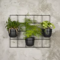 Kwietniki - Kwietnik ścienny Hedera 3 zestaw 2 krata czarny/Domowe Kwietniki - miniaturka - grafika 1