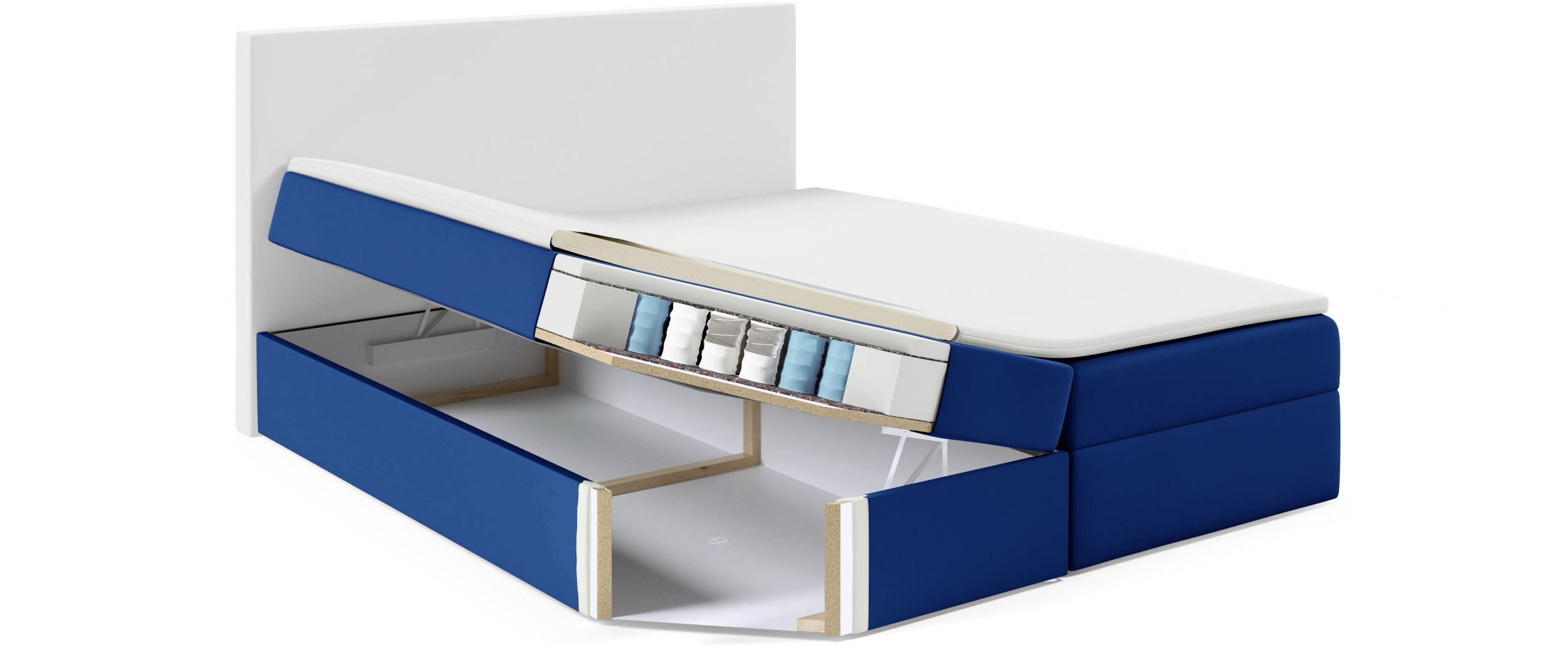 Łóżko kontynentalne Louis Box 90x200 z nogami riviera 21