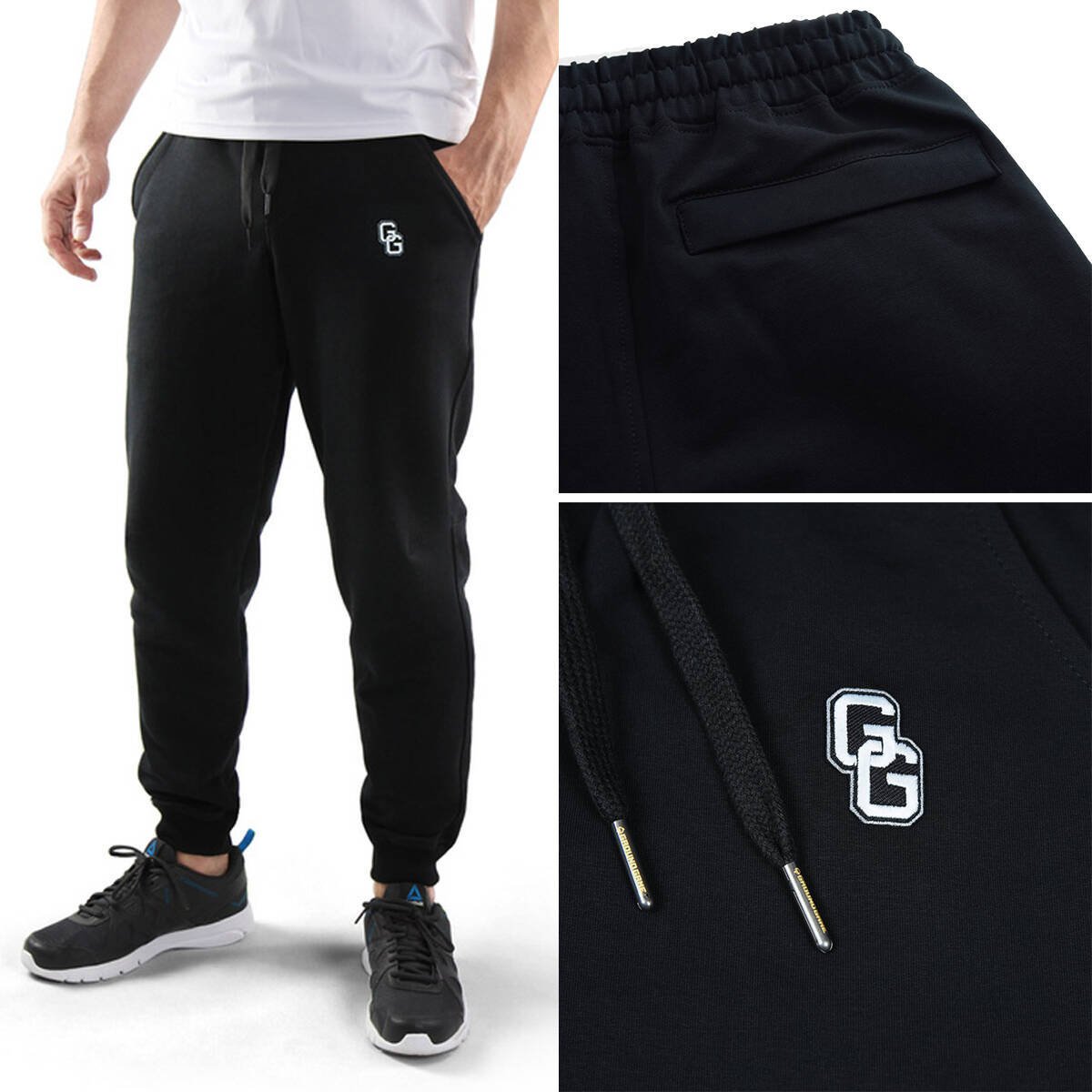 Spodnie Dresowe Bawełna Męskie Ground Game Monogram Czarne R. Xl