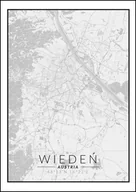 Plakaty - Galeria Plakatu, Plakat, Wiedeń Mapa Czarno Biała, 50x70 cm - miniaturka - grafika 1