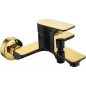 Baterie umywalkowe - Mexen Alfa bateria wannowa, czarna/złota - miniaturka - grafika 1