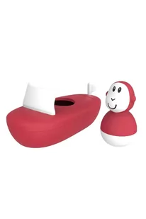 Matchstick Monkey- zabawka do kąpieli łódź + Małpka Wobbler- czerwona - Zabawki do kąpieli - miniaturka - grafika 1