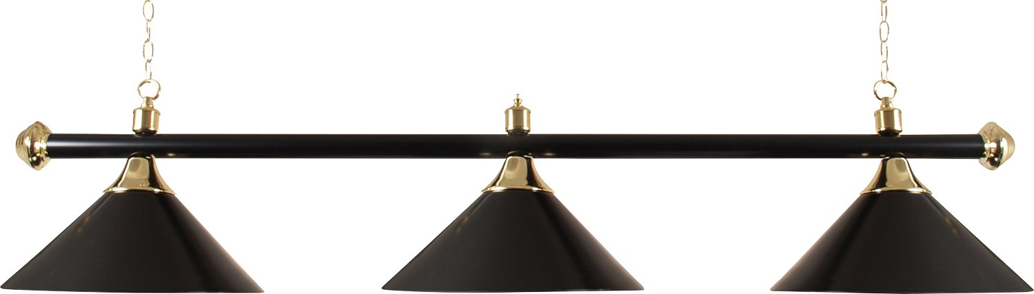 Słupek do lampy bilardowej z trzema kloszami, czarny