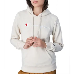 Bluza Champion Embroidered Big Script Logo Hoodie 117111-YS137 - beżowa - Bluzy damskie - miniaturka - grafika 1