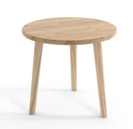 Ławy i stoliki kawowe - Skandynawski okrągły stolik kawowy blat dąb craft P7-Z37 - miniaturka - grafika 1
