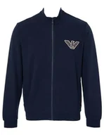 Bluzy męskie - Emporio Armani Męska bluza z polaru z zamkiem błyskawicznym, morski, XL - miniaturka - grafika 1
