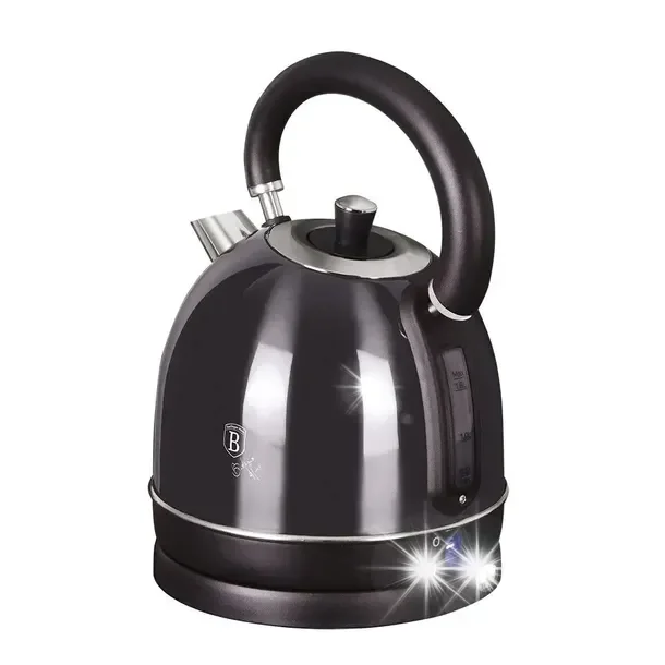Czajnik elektryczny stalowy nierdzewny 1,8 l czarny 2200W skala lampka LED