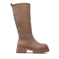 Kozaki damskie - Kozaki DeeZee ZAL90099Y-3 Brązowy - miniaturka - grafika 1