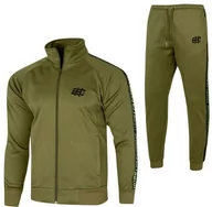 Bluzy sportowe męskie - Dres Sportowy Extreme Hobby Style Komplet Khaki - miniaturka - grafika 1