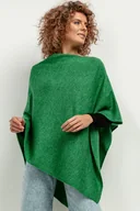 Swetry damskie - Ponczo z dzianiny swetrowej, T419, one size, szmaragd - miniaturka - grafika 1