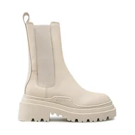 Botki damskie - Sztyblety Badura 2131 Beżowy - miniaturka - grafika 1