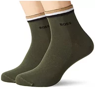 Skarpetki męskie - BOSS Męskie skarpetki 2P SH Stripe CC Short_Socks, beżowe/khaki 250, 39-42, beżowy/khaki250, 39-42 - miniaturka - grafika 1
